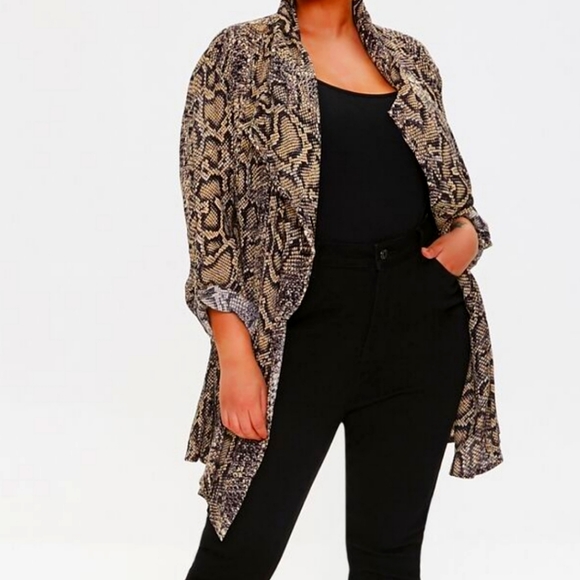 Plus Size Forever 21 Snakeskin Print Kimono - Picture 1 of 4